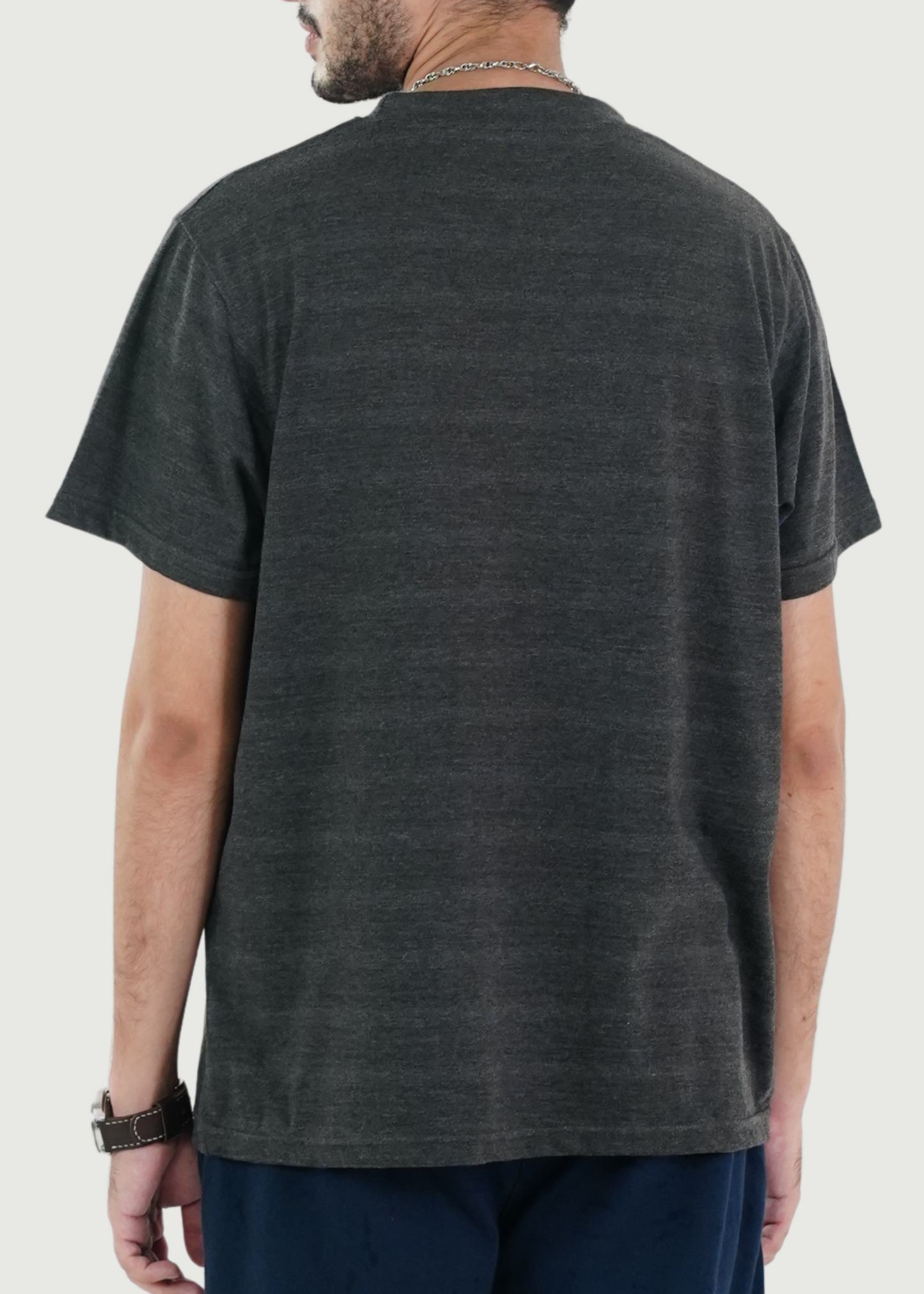BASIC GREY TEXTURED T-SHIRT