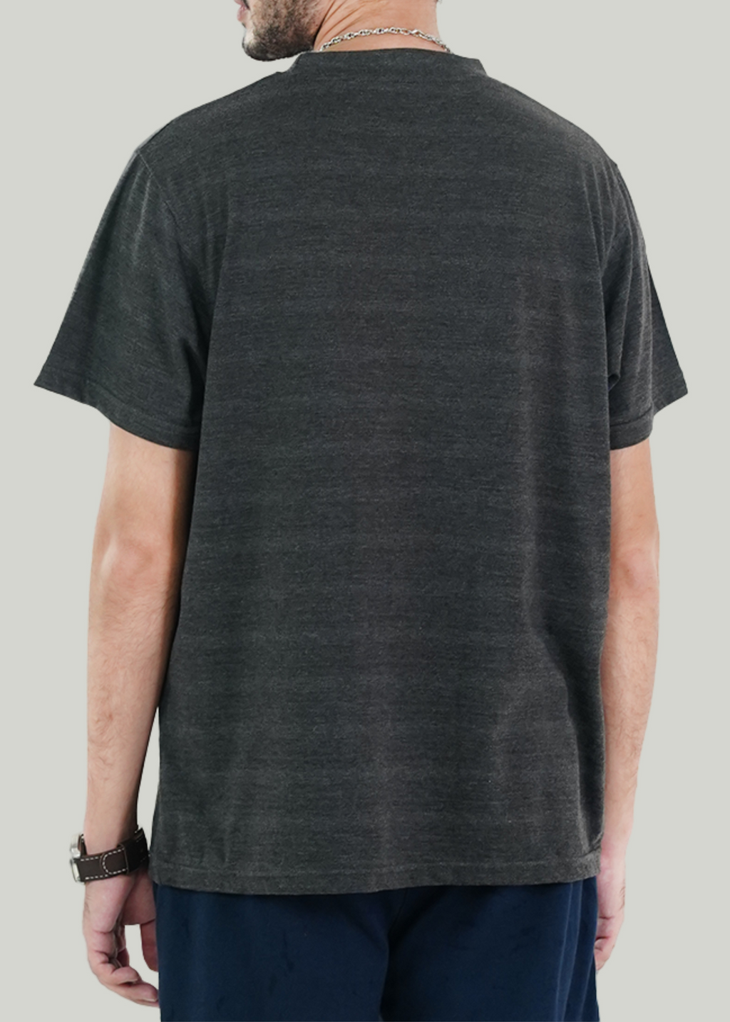 BASIC GREY TEXTURED RELAXED TEE