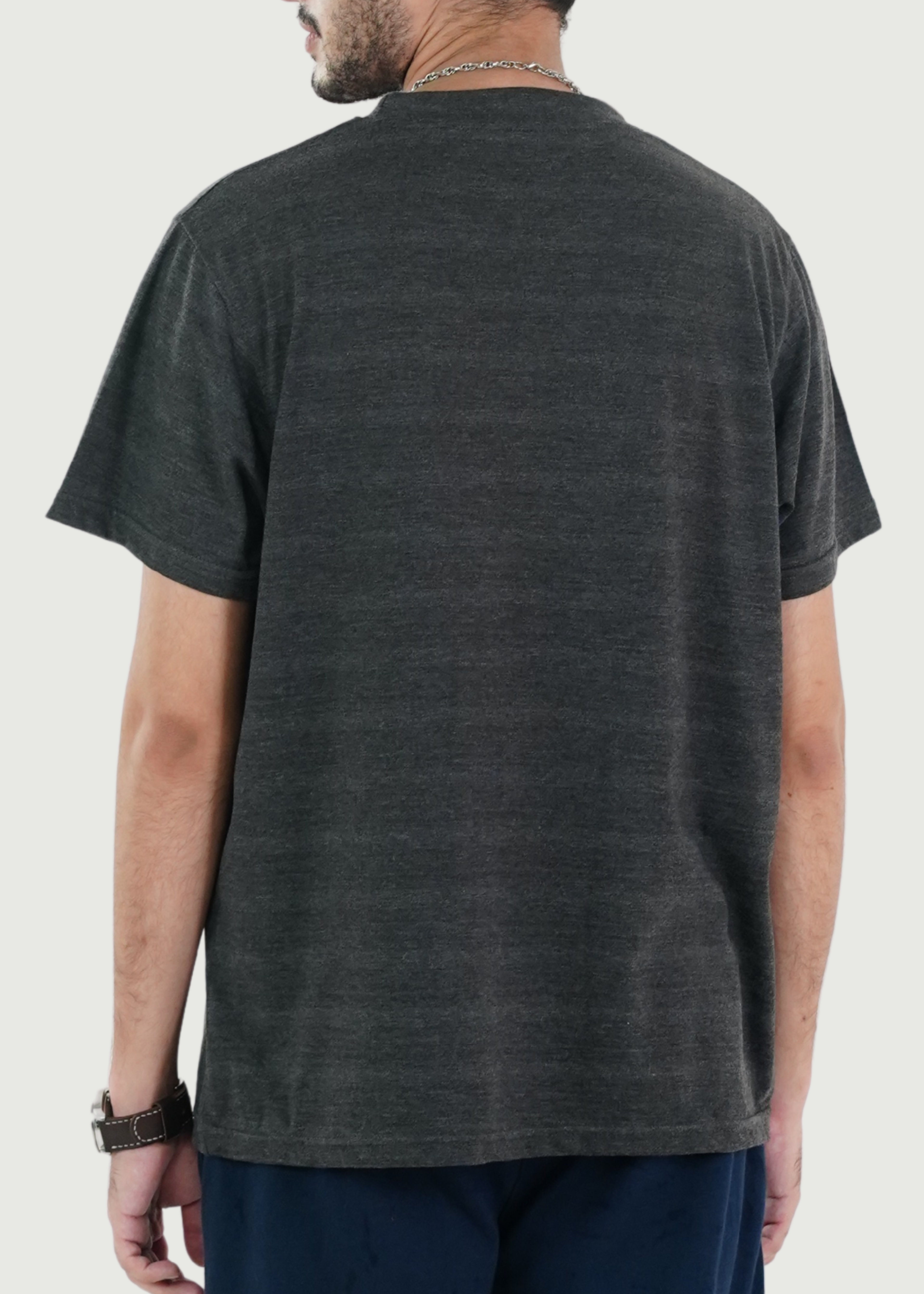 BASIC GREY TEXTURED T-SHIRT