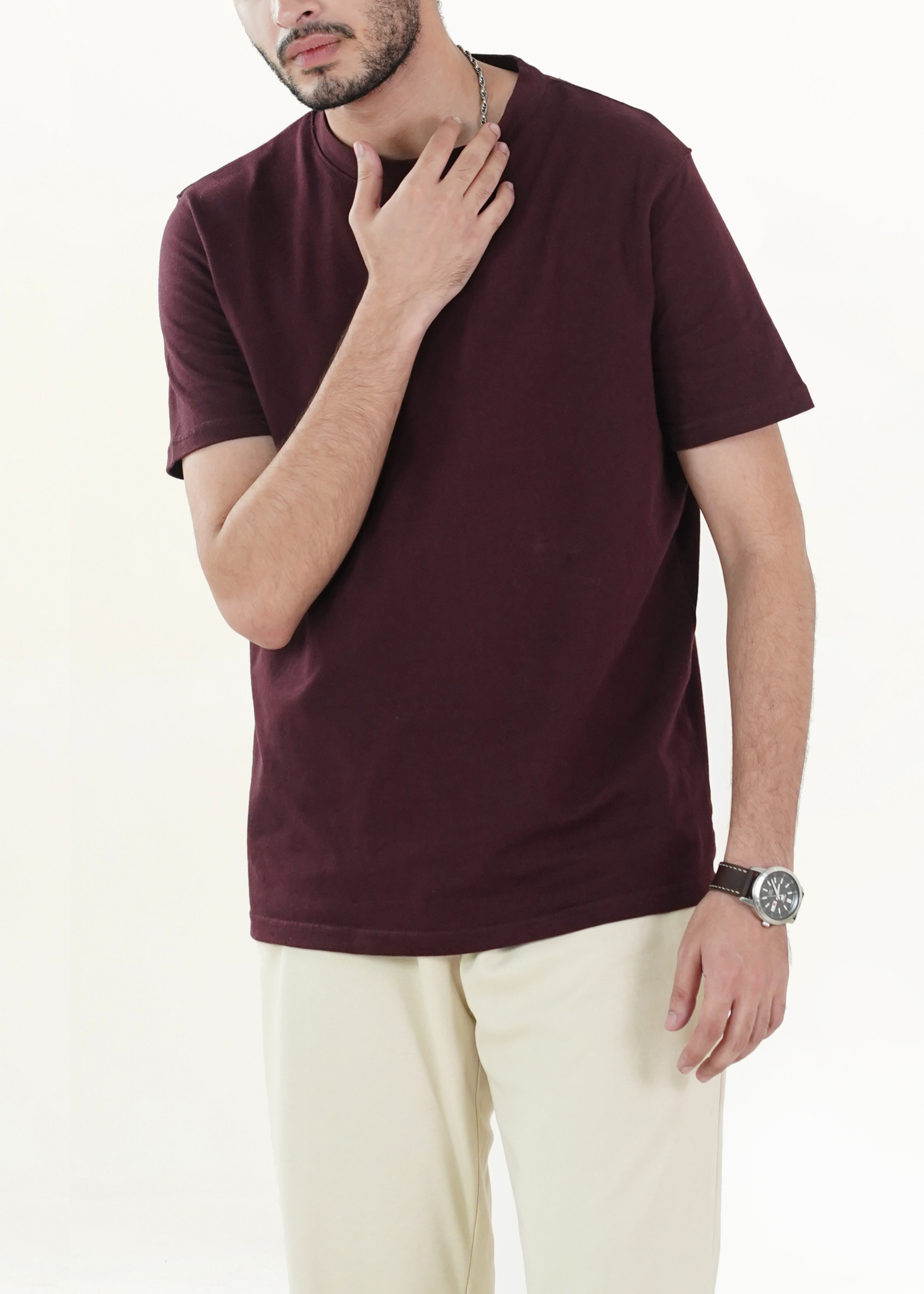 HEAVY WEIGHT BASIC MAROON T-SHIRT