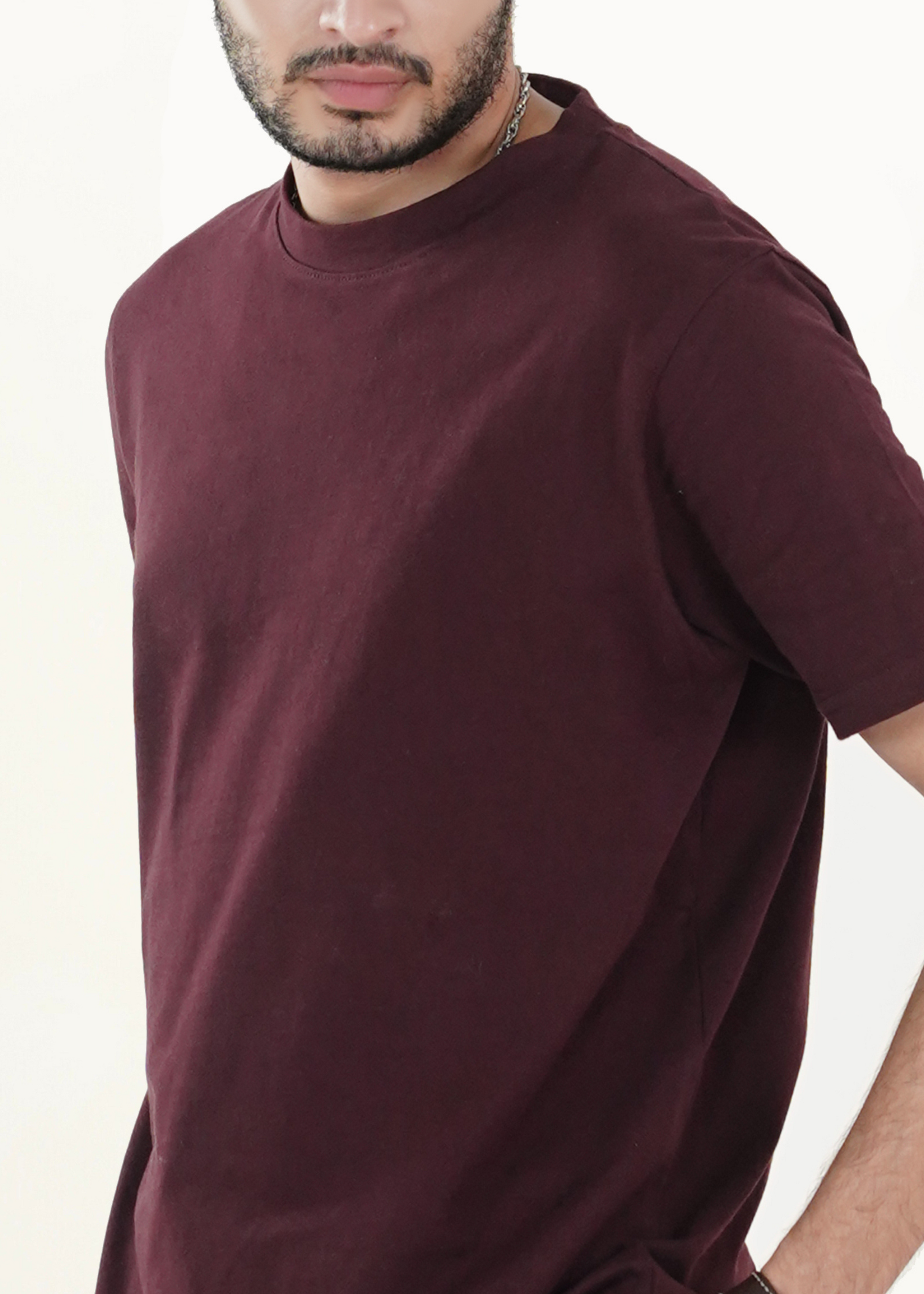 HEAVY WEIGHT BASIC MAROON T-SHIRT