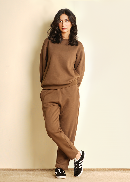 MOCHA BROWN RELAXED SWEATSHIRT