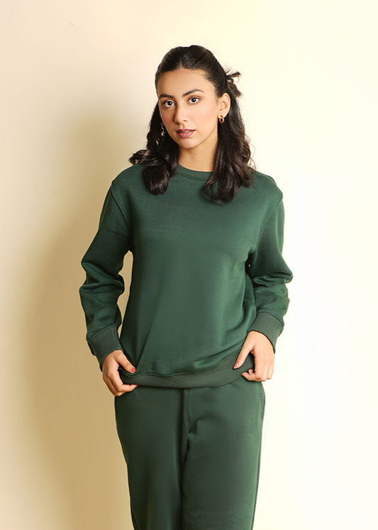 FOREST GREEN RELAXED SWEATSHIRT