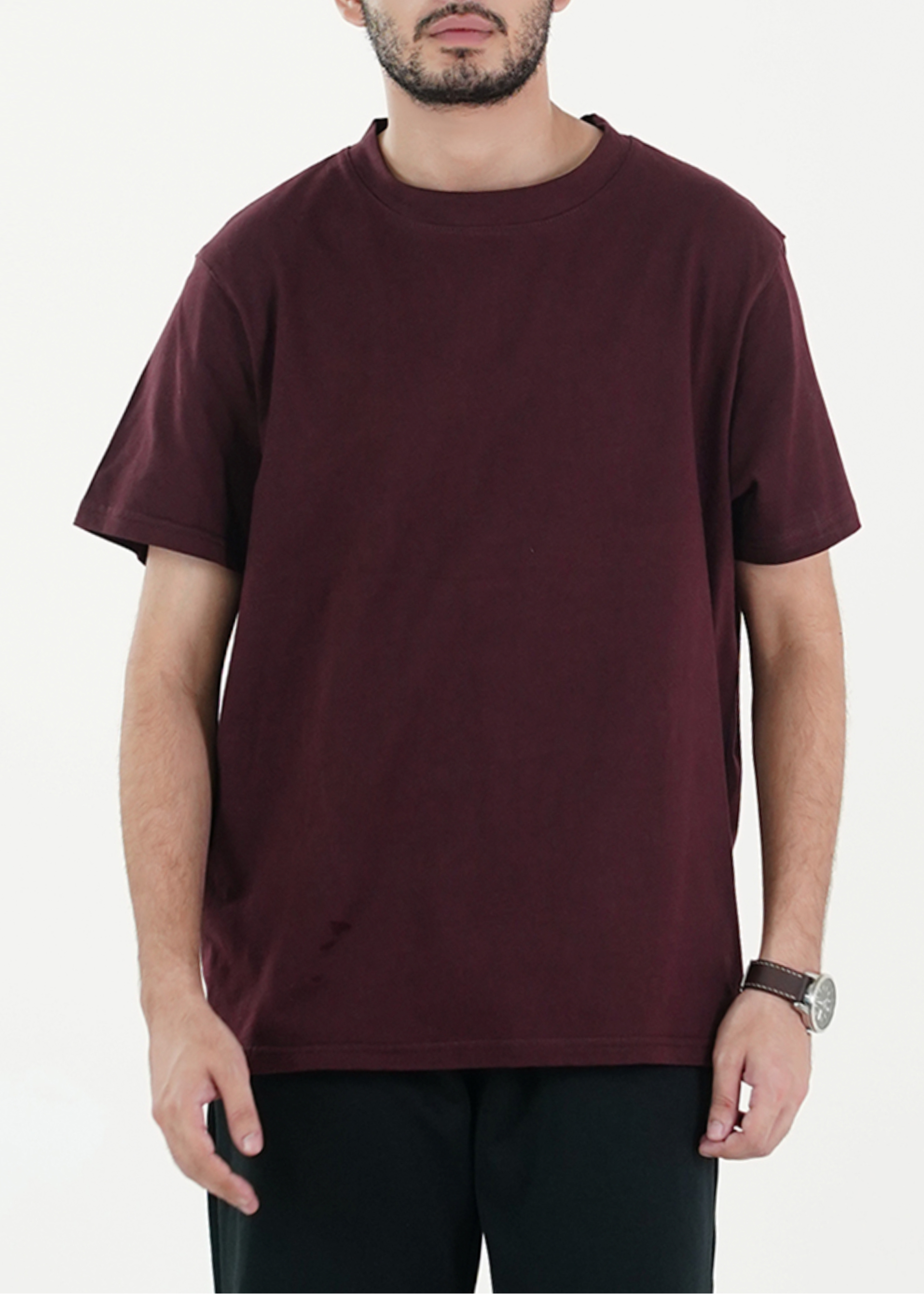 HEAVY WEIGHT BASIC MAROON RELAXED TEE