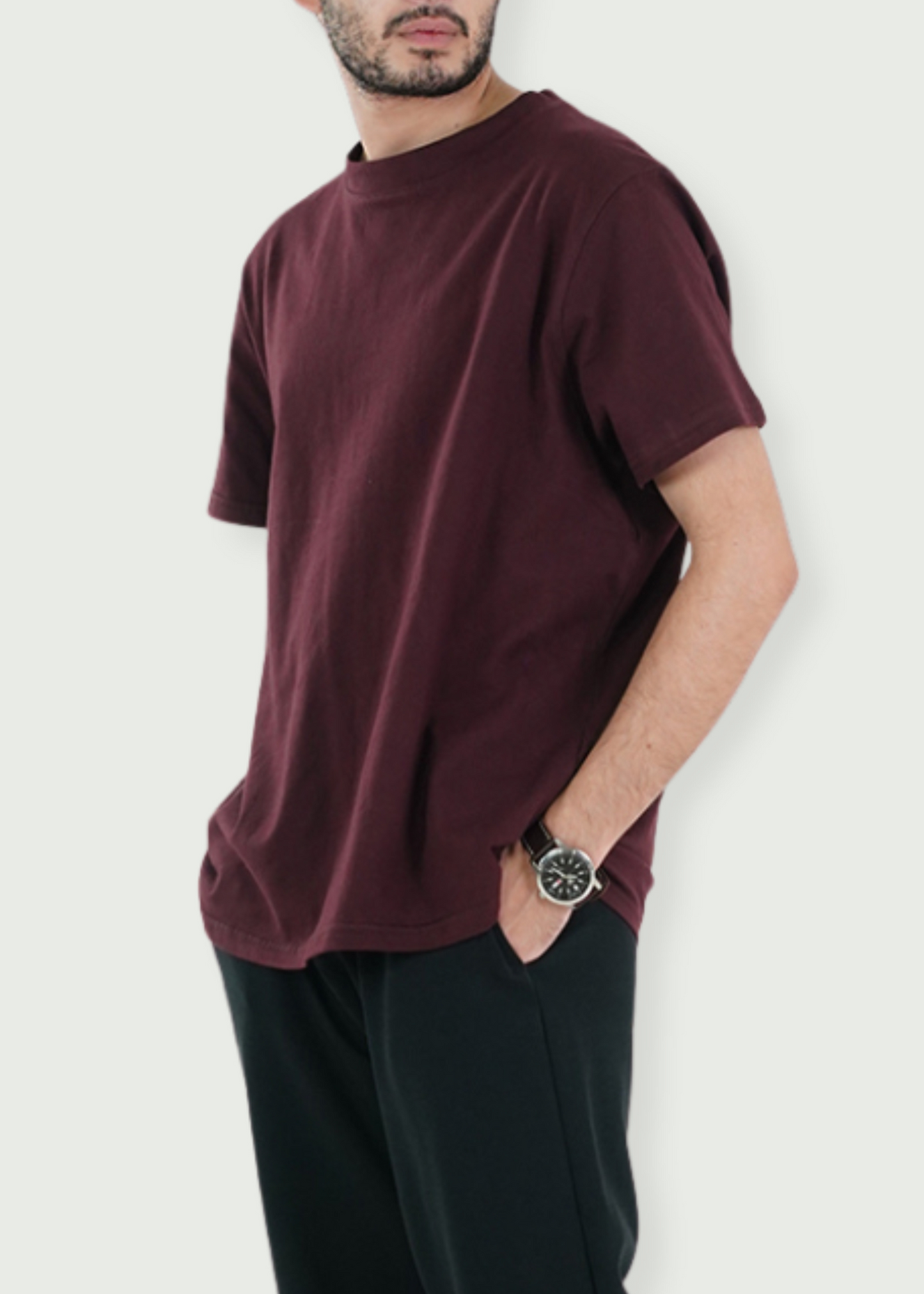 HEAVY WEIGHT BASIC MAROON RELAXED TEE