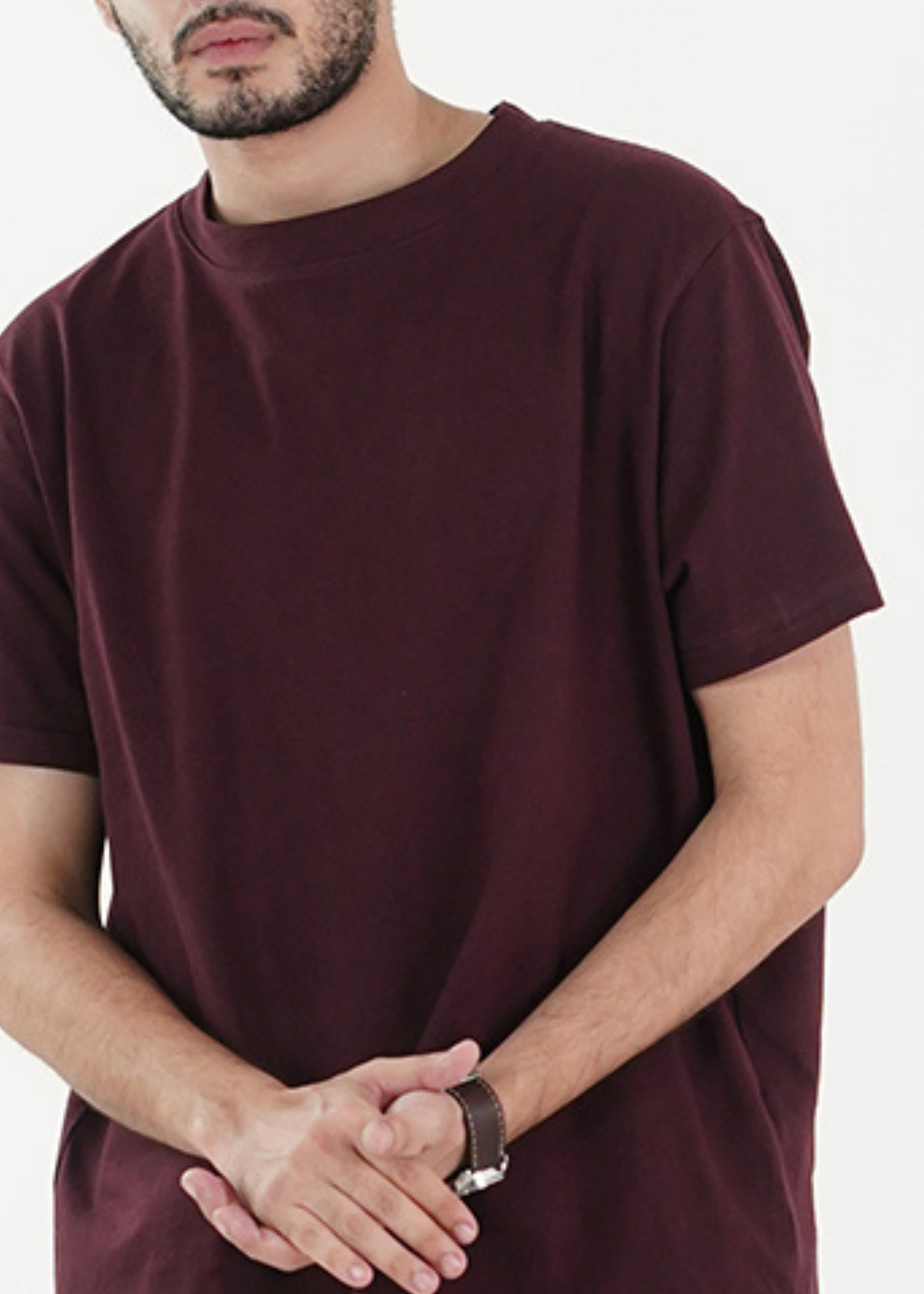 HEAVY WEIGHT BASIC MAROON RELAXED TEE