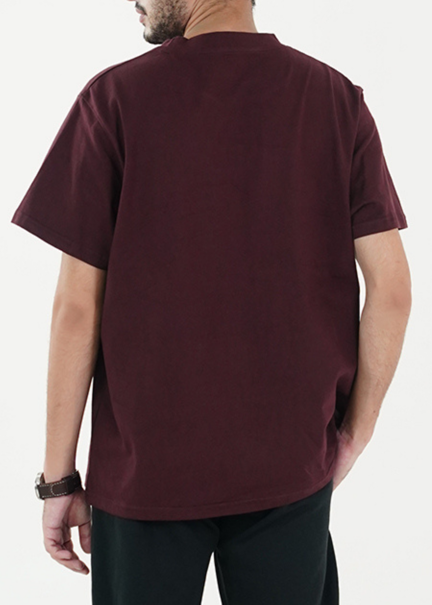 HEAVY WEIGHT BASIC MAROON RELAXED TEE