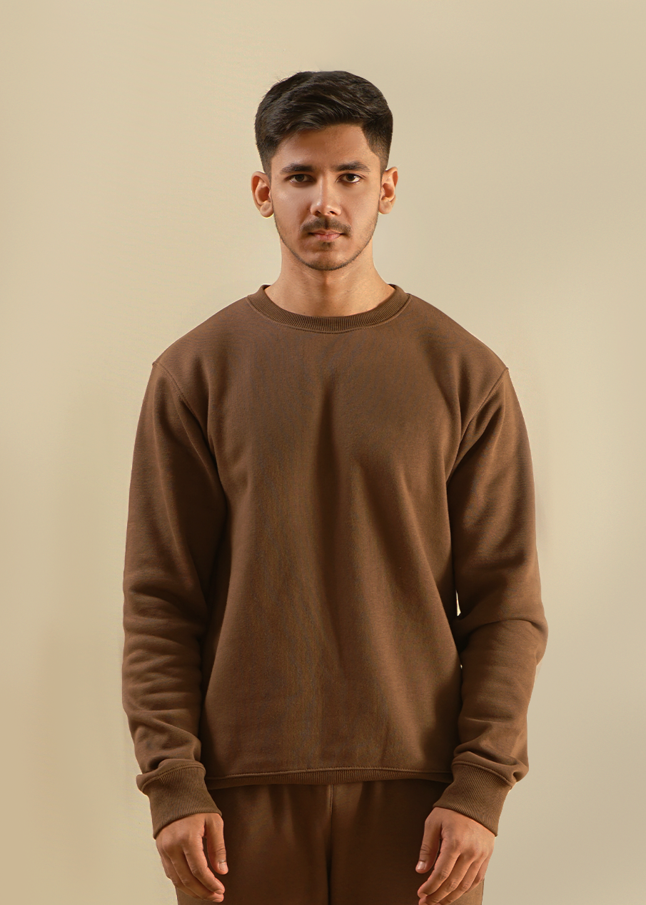 MOCHA BROWN RELAXED SWEATSHIRT