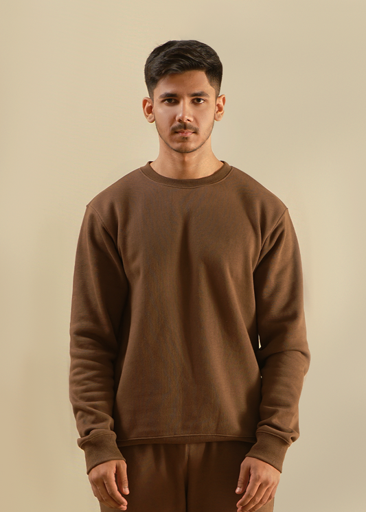 MOCHA BROWN RELAXED SWEATSHIRT