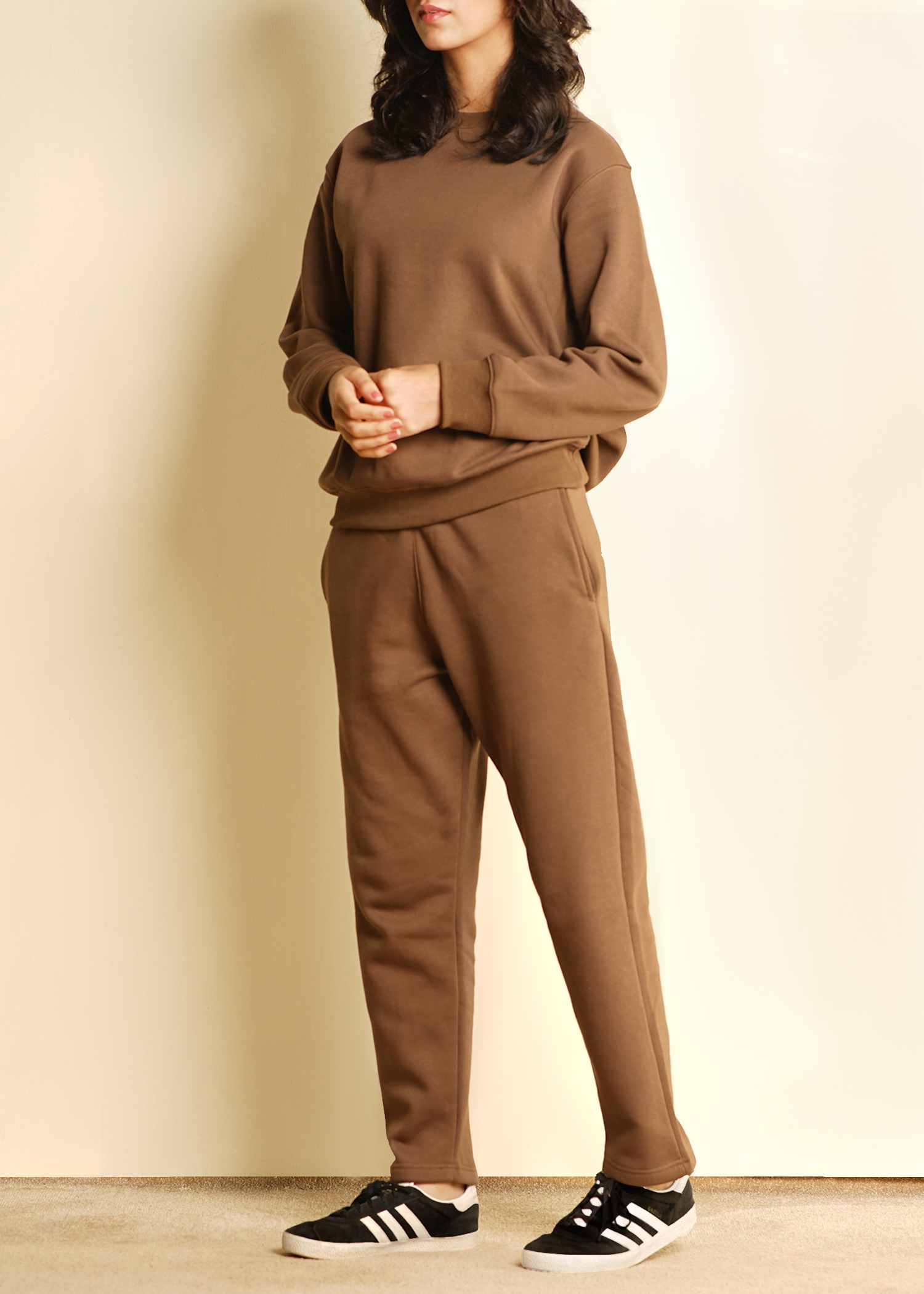 COTTON MOCHA BROWN TROUSER