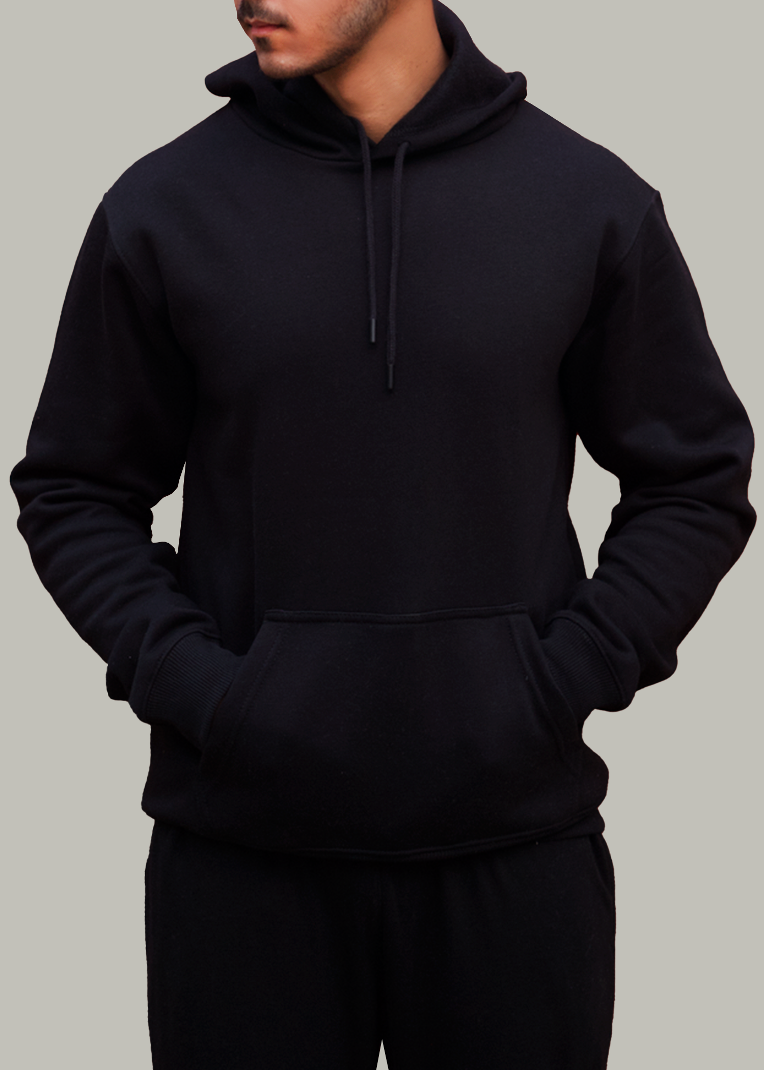 BLACK RELAXED HOODIE