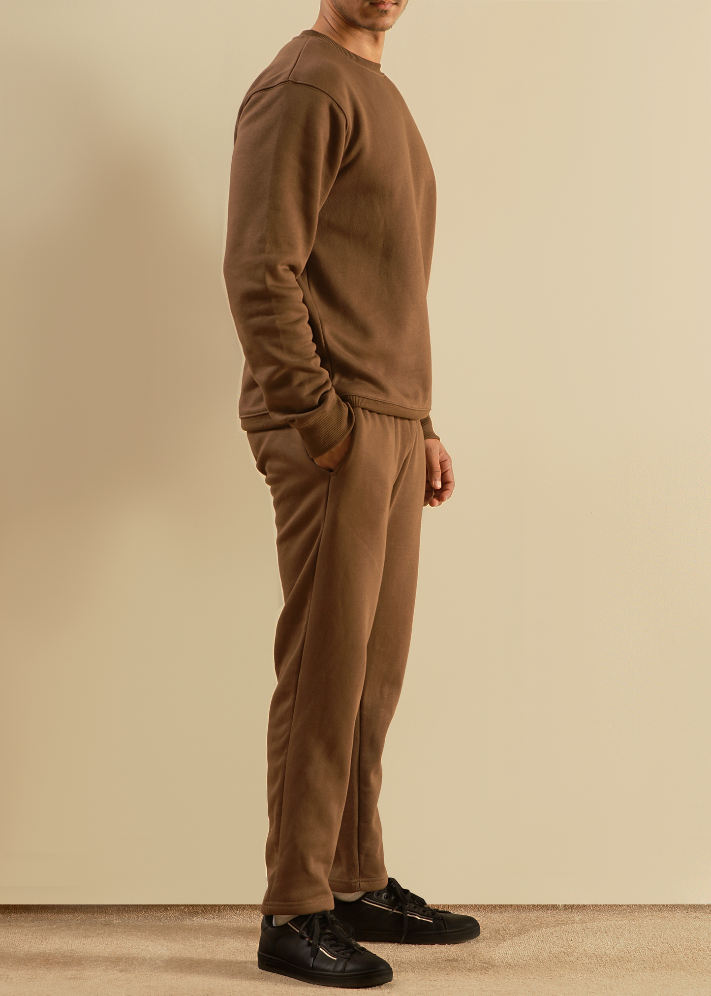 COTTON MOCHA BROWN TROUSER