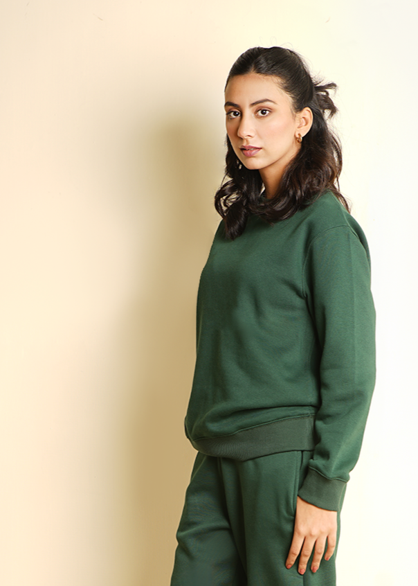 FOREST GREEN RELAXED SWEATSHIRT