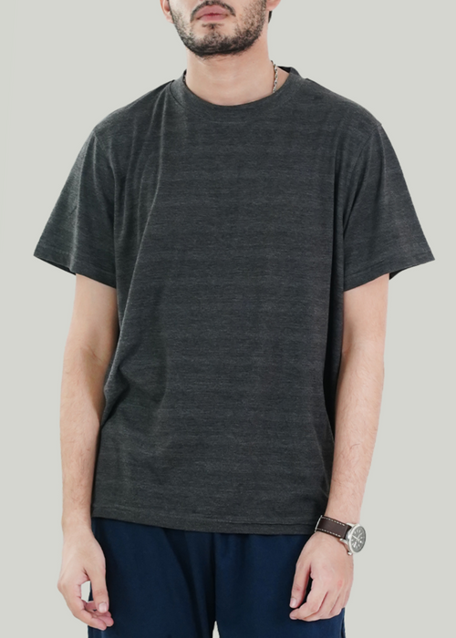 BASIC GREY TEXTURED RELAXED TEE