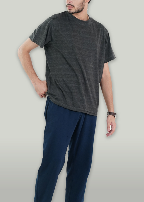 BASIC GREY TEXTURED RELAXED TEE