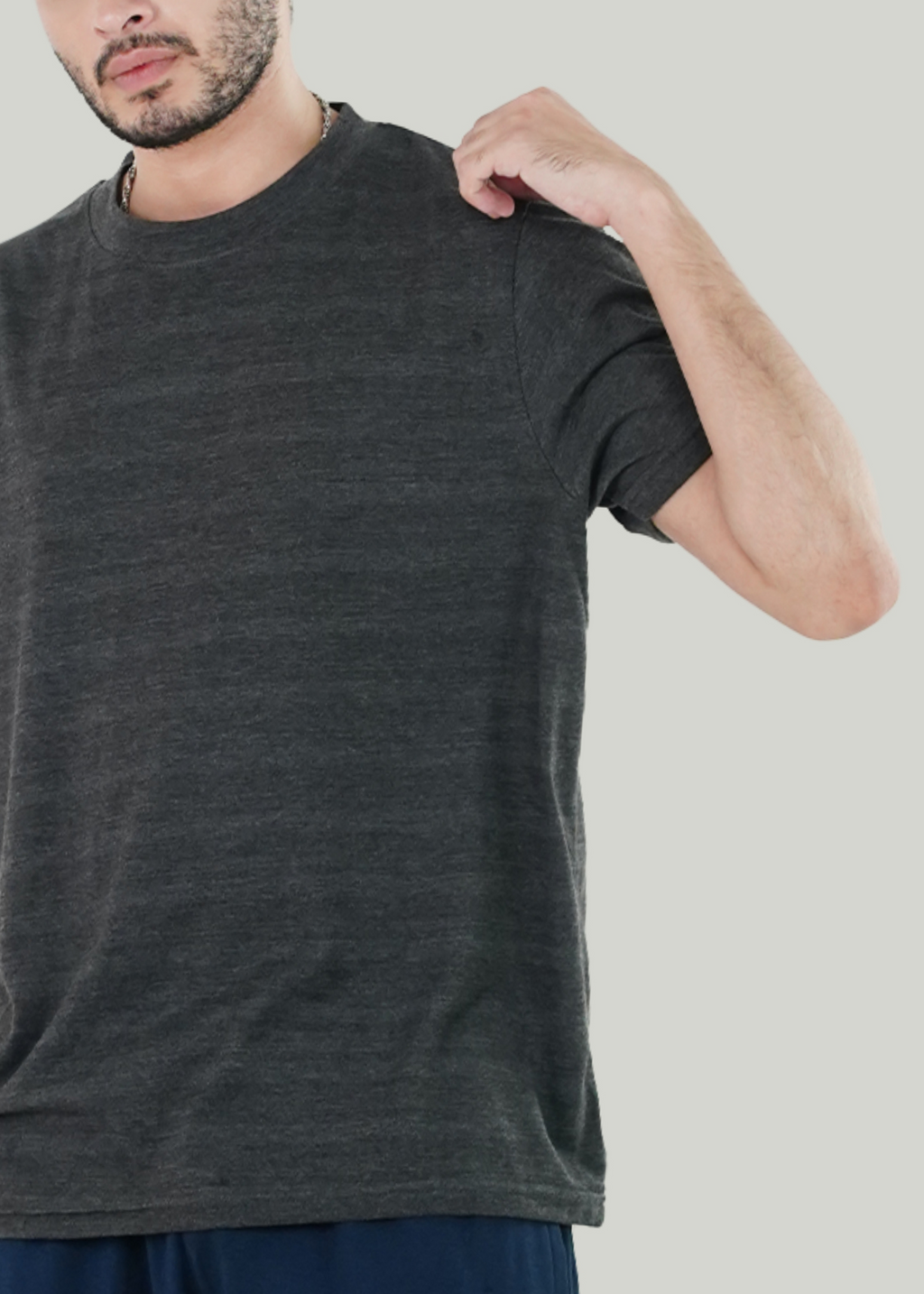 BASIC GREY TEXTURED RELAXED TEE
