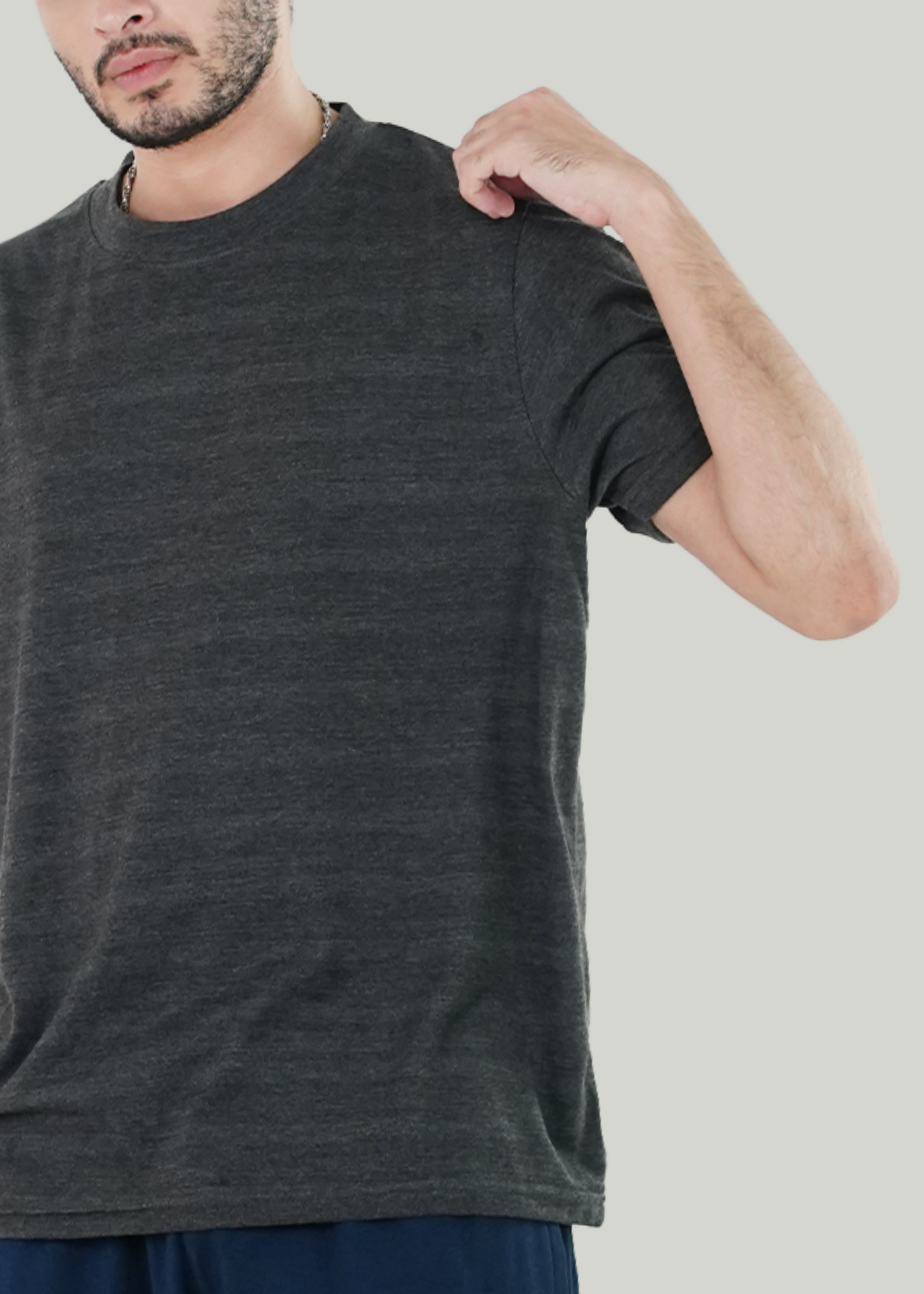 BASIC GREY TEXTURED RELAXED TEE