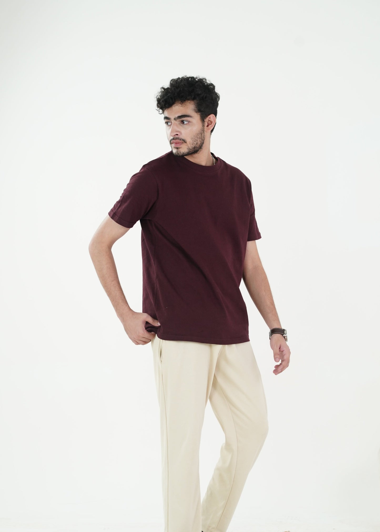 HEAVY WEIGHT BASIC MAROON T-SHIRT