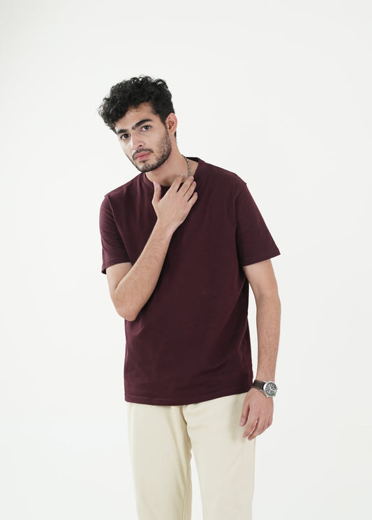 HEAVY WEIGHT BASIC MAROON T-SHIRT