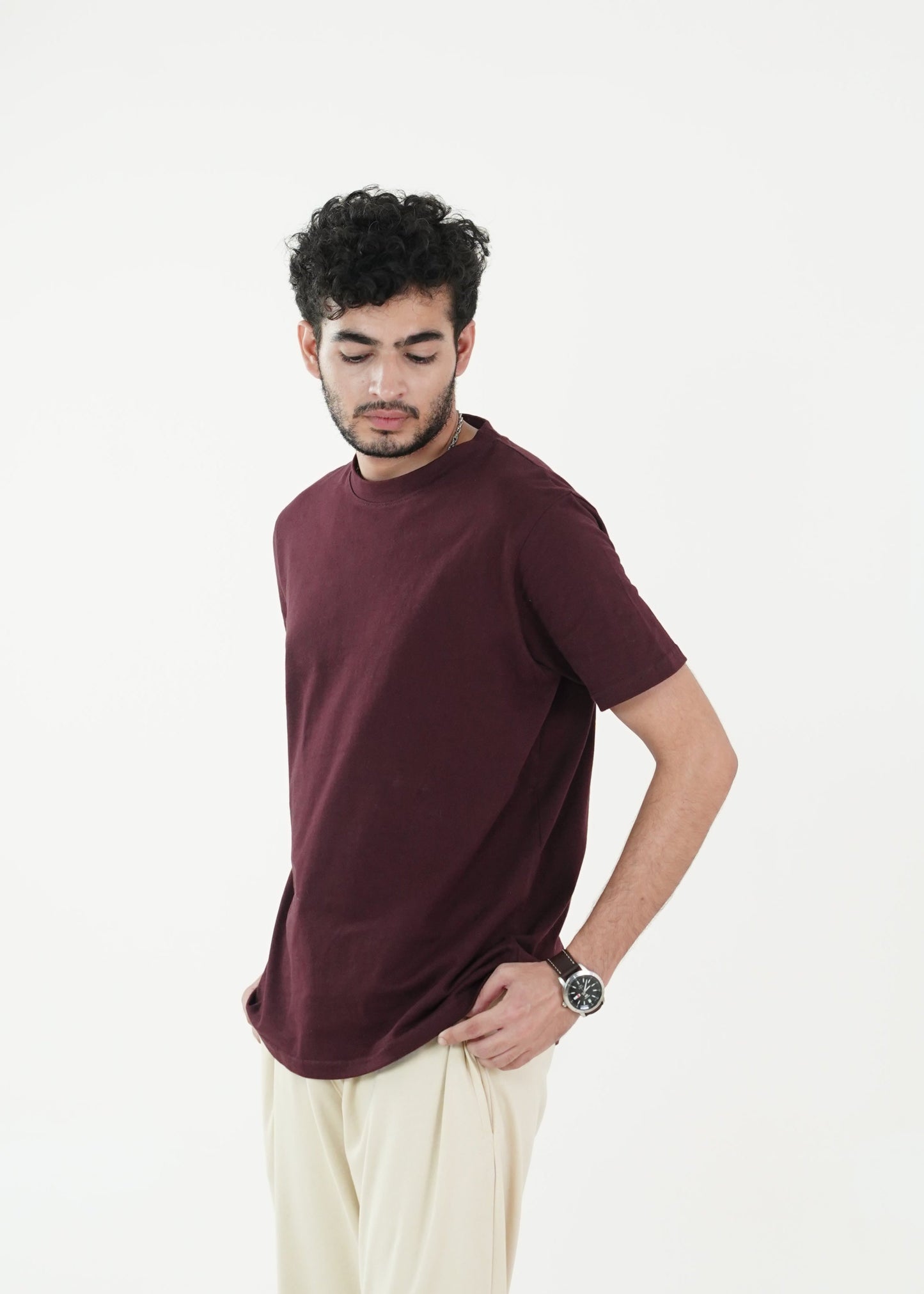 HEAVY WEIGHT BASIC MAROON T-SHIRT