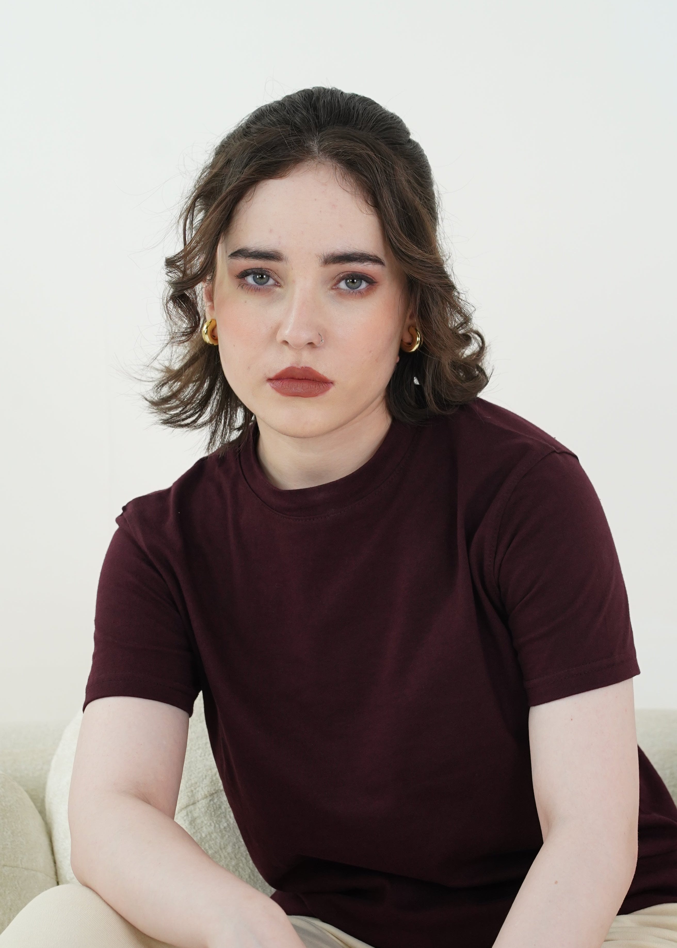 HEAVY WEIGHT BASIC MAROON T-SHIRT