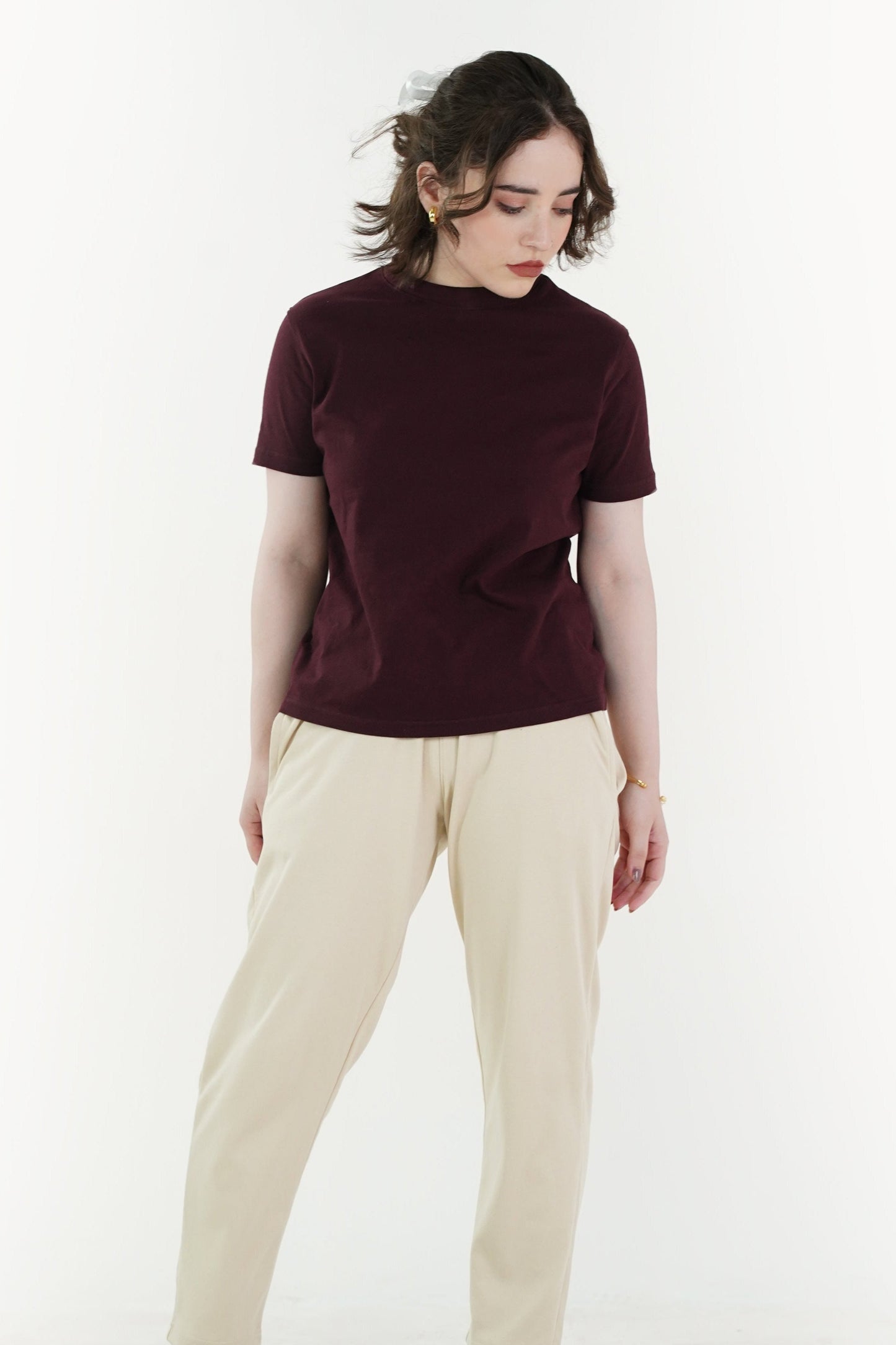 HEAVY WEIGHT BASIC MAROON T-SHIRT