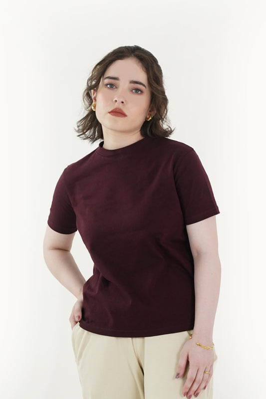 HEAVY WEIGHT BASIC MAROON T-SHIRT