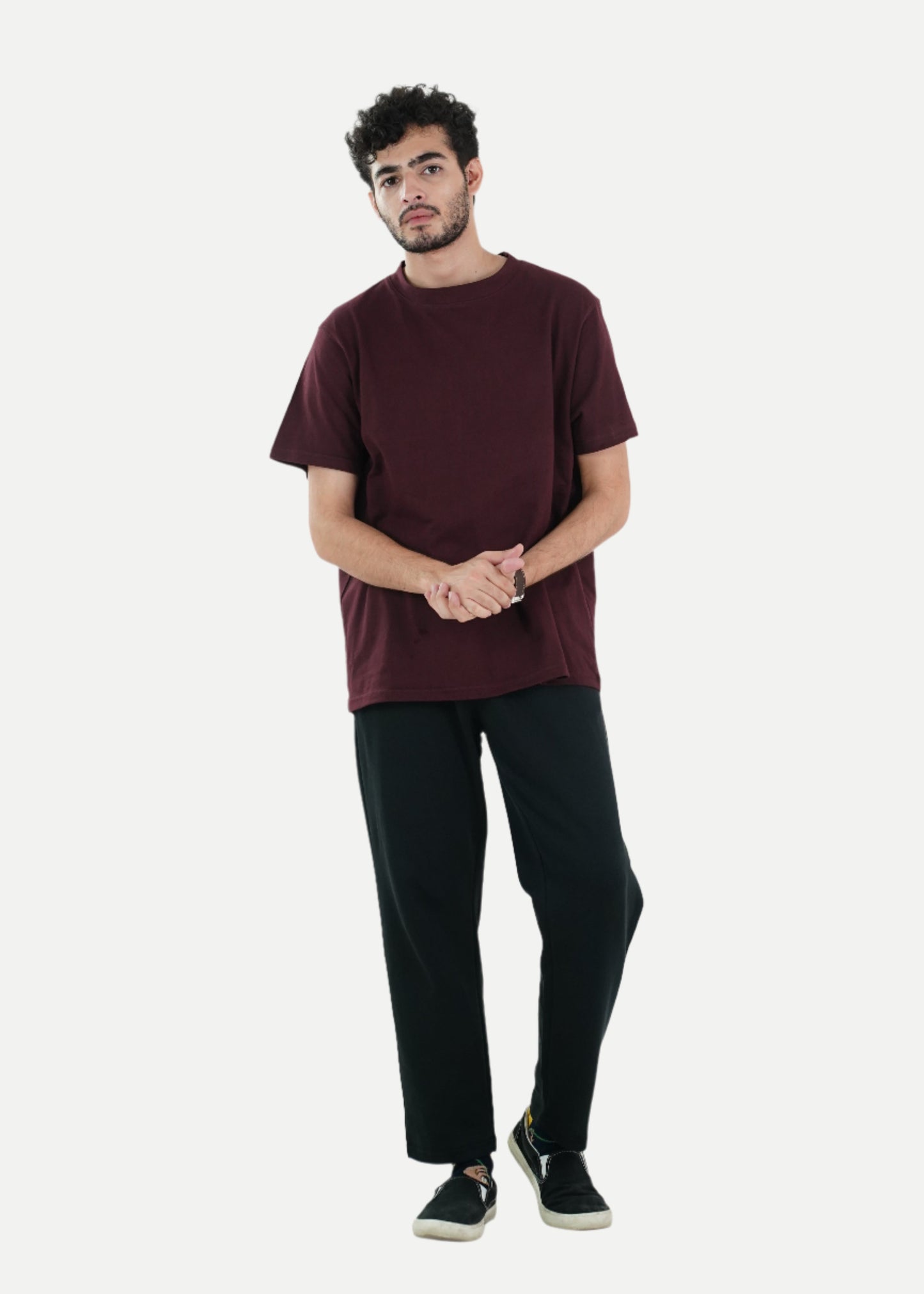 HEAVY WEIGHT BASIC MAROON RELAXED TEE