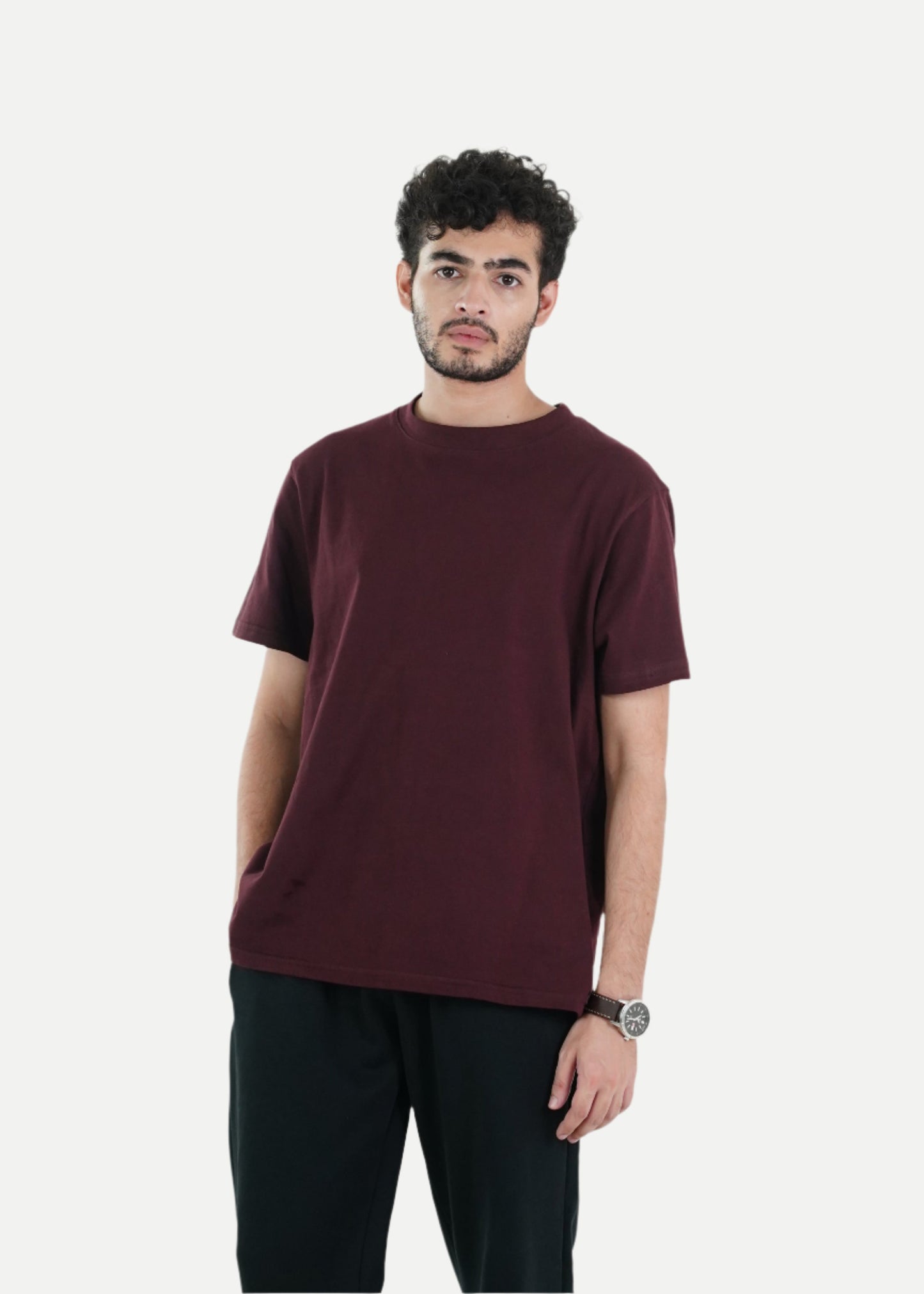 HEAVY WEIGHT BASIC MAROON RELAXED TEE