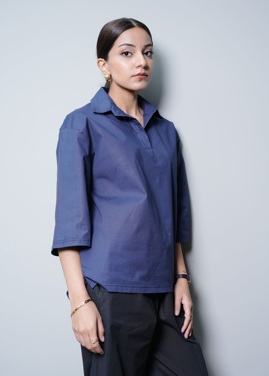 BASIC NAVY RESORT SHIRT WITH TROUSER