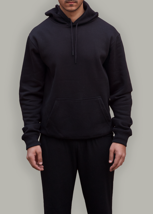 BLACK RELAXED HOODIE