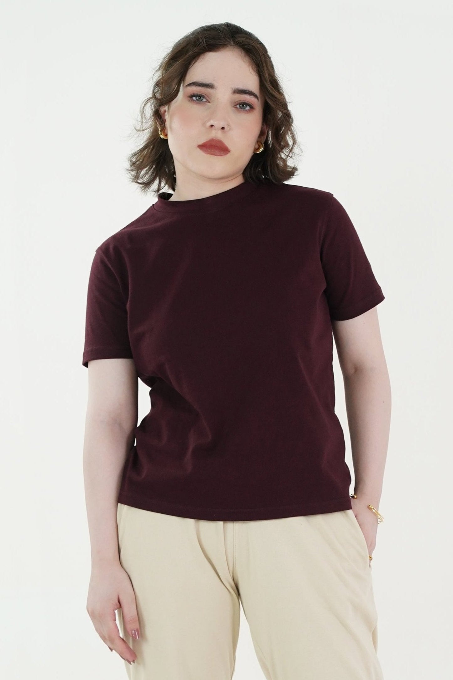 HEAVY WEIGHT BASIC MAROON T-SHIRT